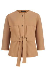 BAGOTA moteriškas švarkas su sagomis, diržu ir kišenėmis